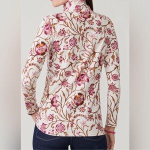Spartina 449 Stefanie Turtleneck Long Sleeve Tee Pink Floral T-Shirt Small